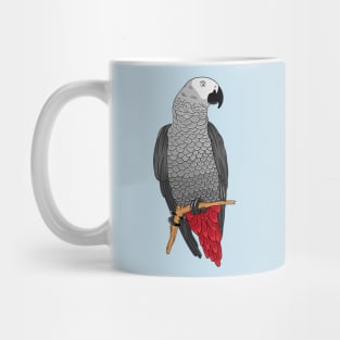 African grey parrot cartoon illustration Mug